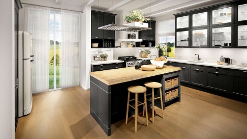 Keuken met houten elementen