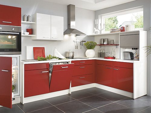 Hoekkeuken - Flash Rood/Wit