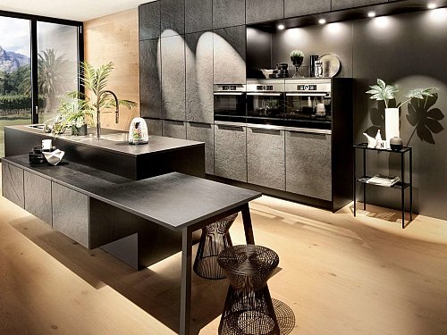 Moderne keuken - Zilver steen
