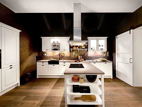 Klassieke keuken - Witte keuken met losse keukenelementen