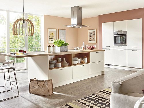 Keuken met kookeiland - Fashion Wood Wit