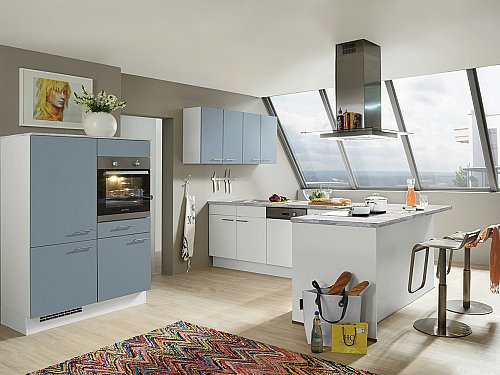 Keukens - N-line Touch 332 Blauw Wit