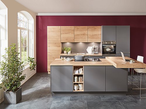 Keukens - N-line Touch 334 Hout Grijs