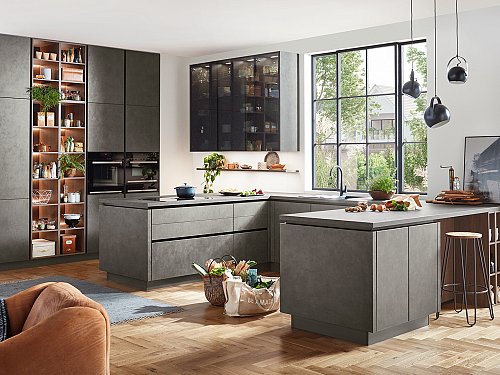 Keukens - N-Line Riva 839 Decor Beton Terra Grijs