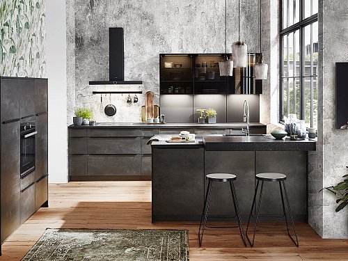 Keukens - N-Line Speed 288 Decor Zwart Beton