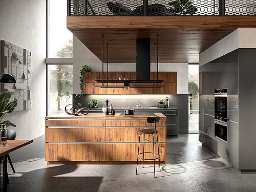 Keukens - H-Line AV2130 Graphit Nussbaum