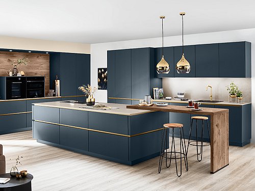 Keukens - N-Line EasyTouch 966 Fjordblau Gold