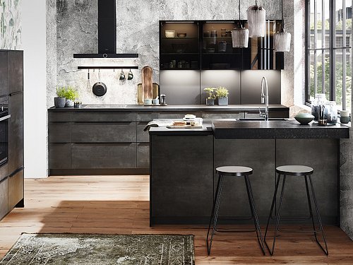 Keukens - N-Line Speed 288 Decor Zwart Beton