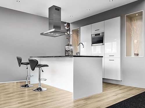 Keukens - Eilandkeuken in Hoogglans wit
