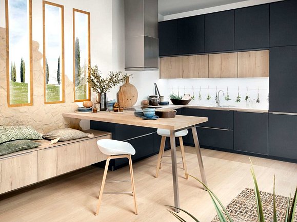 Stoere keuken - Fluweelblauw hoogglans lak