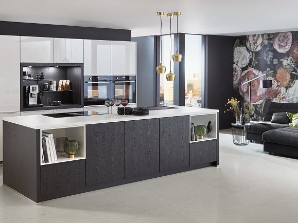 Industriele keuken - N-line Flash Zwart Wit