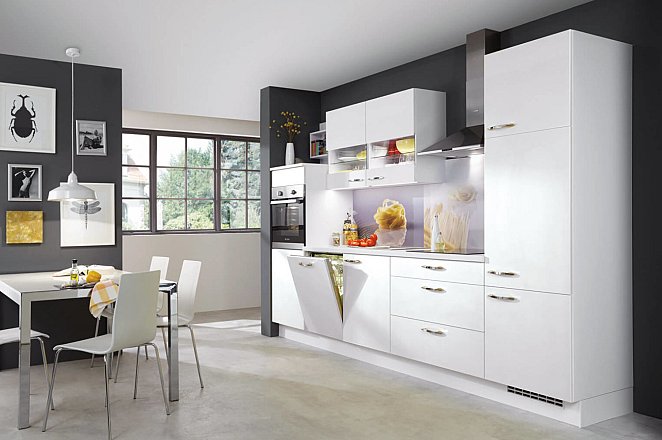 Moderne keuken in rechte opstelling - Afbeelding 1 van 2