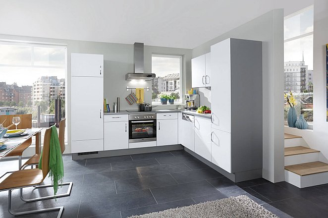 Moderne hoekkeuken in wit - Afbeelding 2 van 2