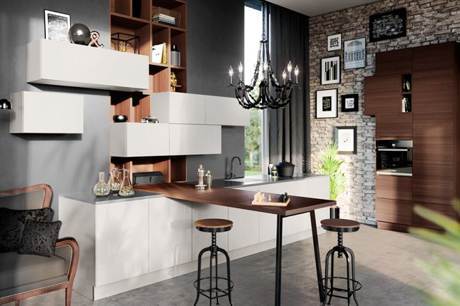 T-Keuken met kastenwand - Afbeelding 1 van 1