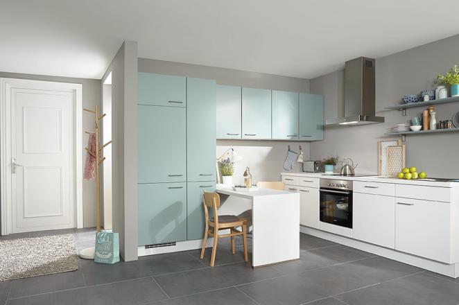 Groenblauwe keuken met losse elementen - Afbeelding 1 van 1