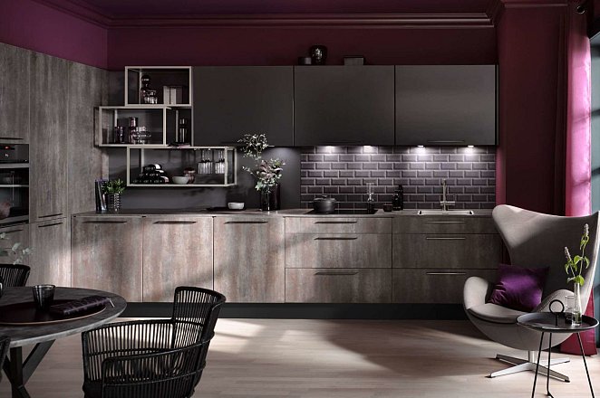 Luxe rechte keuken in donker design - Afbeelding 1 van 5