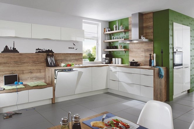 Moderne hoekkeuken met opleggrepen - Afbeelding 1 van 1