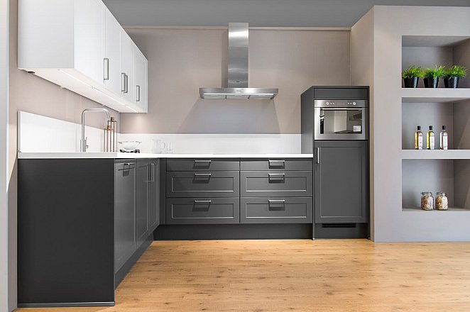 Keuken in Schiefer grijs en wit  - Afbeelding 1 van 12