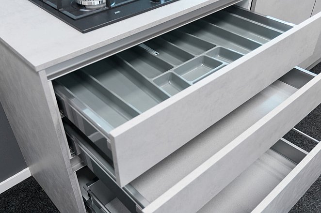 Rechte keuken in beton grijs met ETNA apparatuur - Afbeelding 5 van 8
