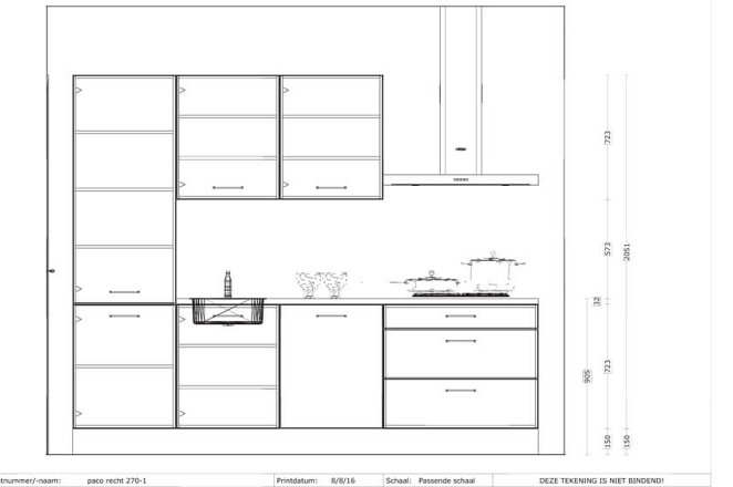 Rechte keuken in hoogglans wit - Afbeelding 3 van 3