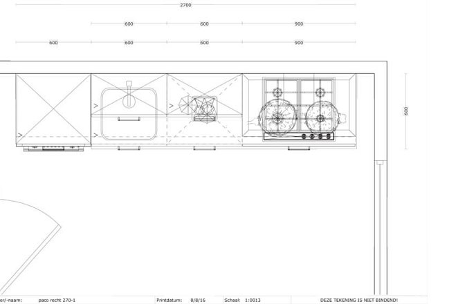 Rechte keuken in hoogglans wit - Afbeelding 3 van 3