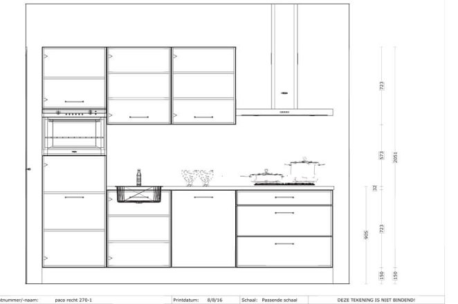 Rechte keuken in hoogglans wit - Afbeelding 2 van 3