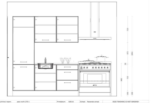 Rechte keuken in hoogglans wit - Afbeelding 2 van 3