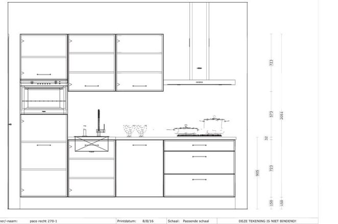 Rechte keuken in hoogglans wit - Afbeelding 2 van 3
