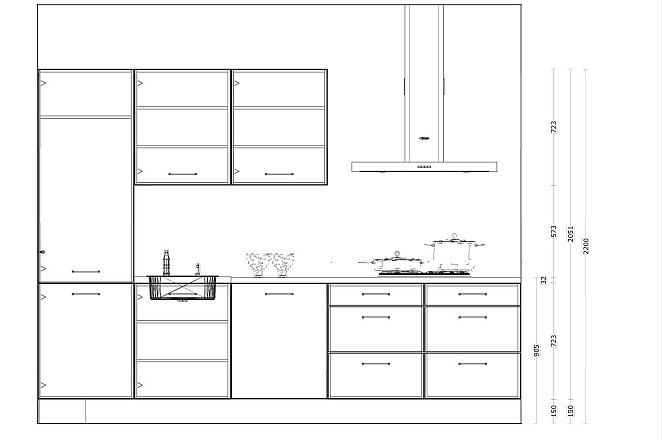Rechte keuken in hoogglans wit - Afbeelding 2 van 3
