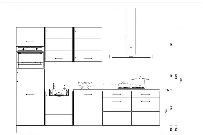 Rechte keuken in hoogglans wit - Afbeelding 3 van 3