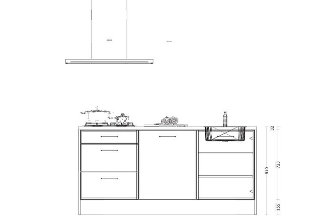 Eilandkeuken met kastenwand in hoogglans wit - Afbeelding 4 van 5