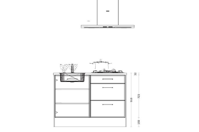 Eilandkeuken met kastenwand in hoogglans wit - Afbeelding 2 van 5