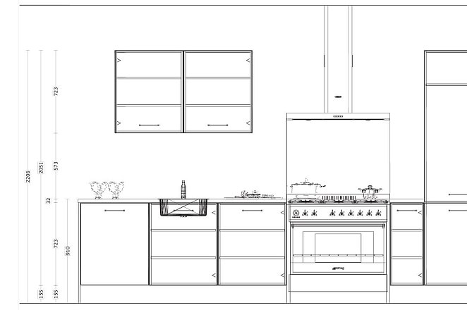 Rechte keuken in hoogglans wit - Afbeelding 2 van 3