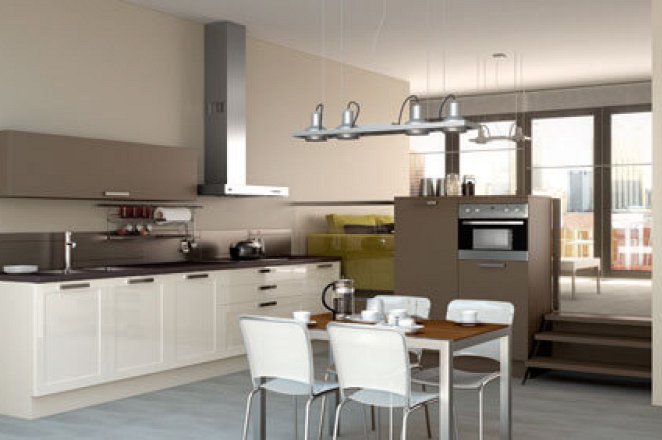 Moderne keuken in rechte opstelling - Afbeelding 2 van 2