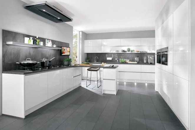 Greeploze keuken in hoogglans wit - Afbeelding 1 van 4